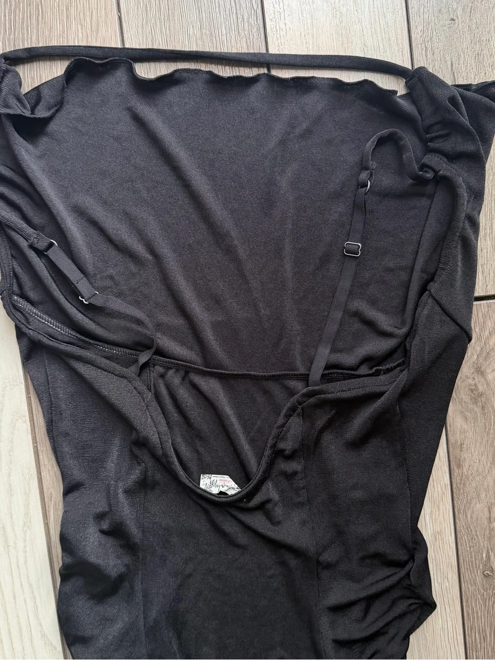 Free People Black Strapless Halter Bodysuit L